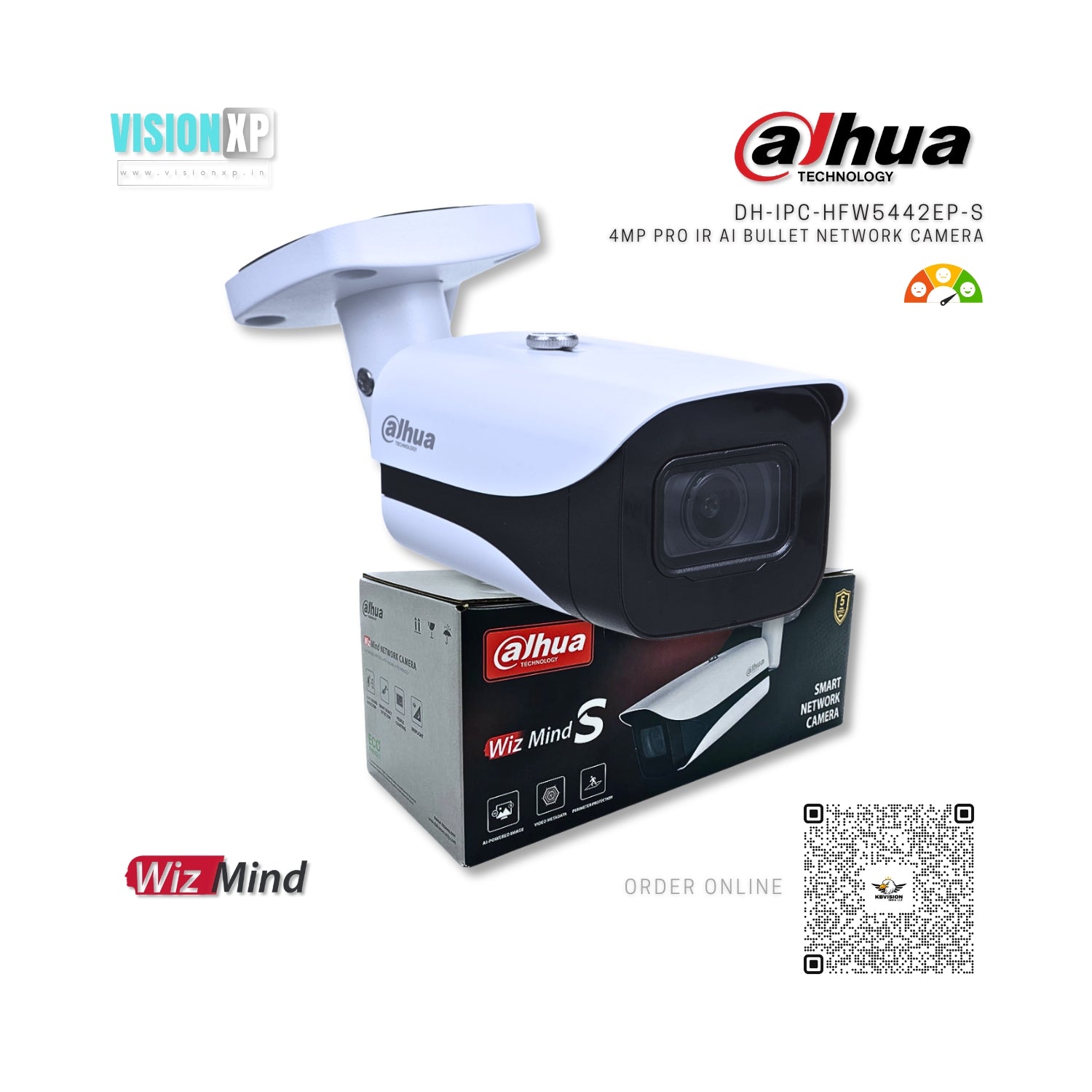 Dahua DH-IPC-HFW5442E-S 4MP Pro AI IR Fixed Lens Bullet Network Camera Dahua DH-IPC-HFW5442E-S 4MP Pro AI IR Fixed Lens Bullet Network Camera